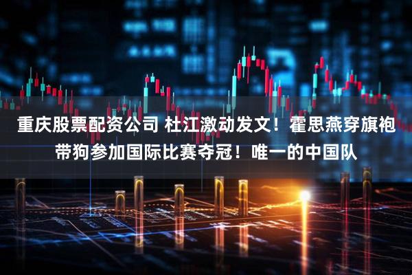 重庆股票配资公司 杜江激动发文！霍思燕穿旗袍带狗参加国际比赛夺冠！唯一的中国队